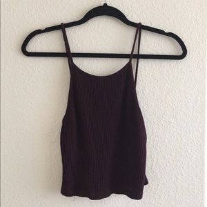 Brandy Melville ribbed burgundy tank